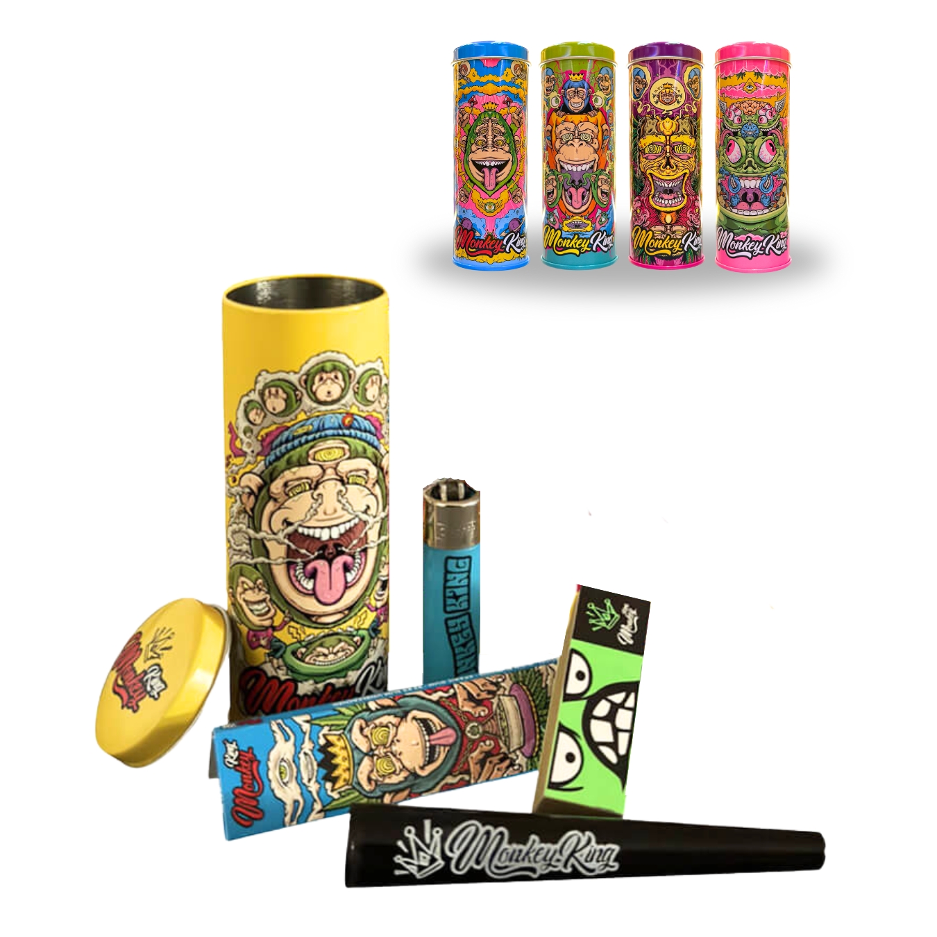 MONKEY PACK ROUND TIN BOX