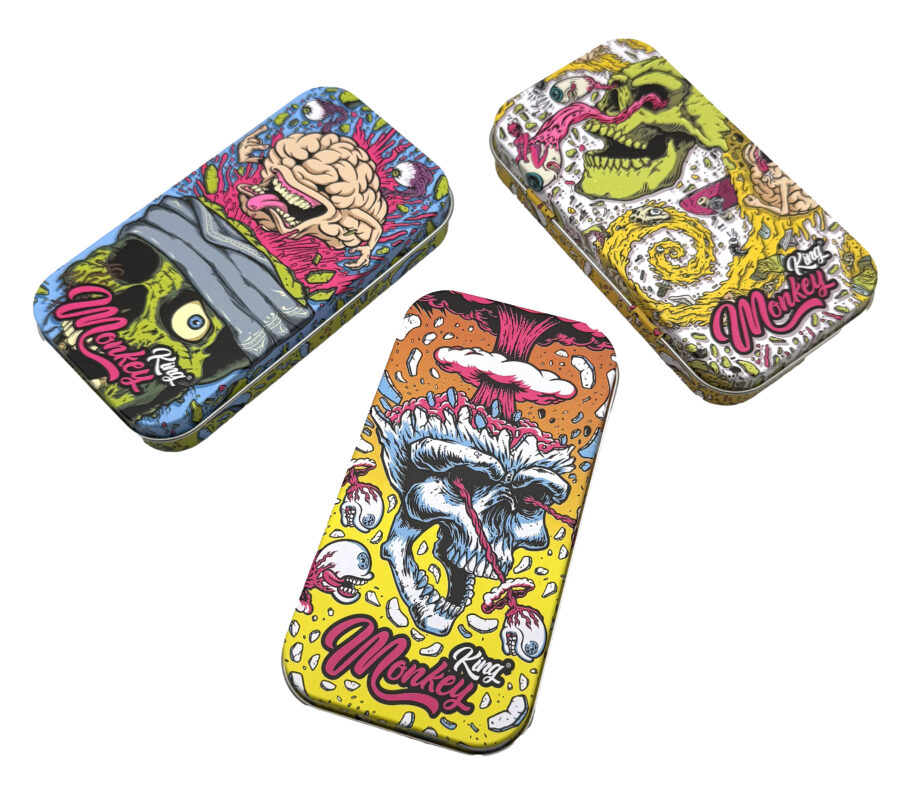 CAJA MONKEY TIN BOX SKULL