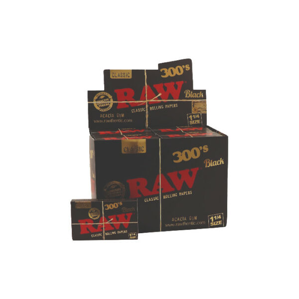 PAPEL 1 1/4 BLOCK 300 HOJAS RAW BLACK