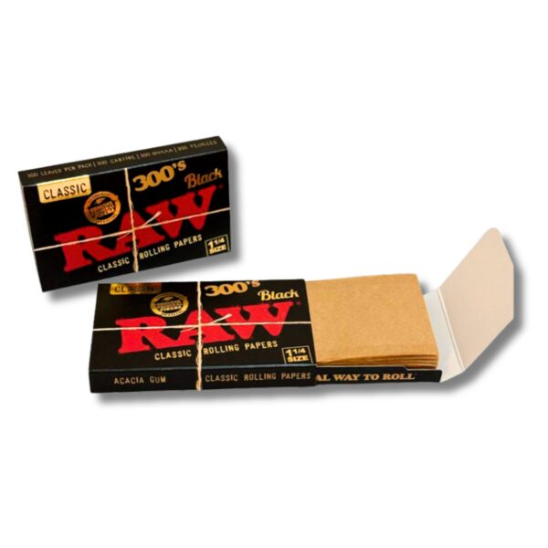 PAPEL 1 1/4 BLOCK 300 HOJAS RAW BLACK