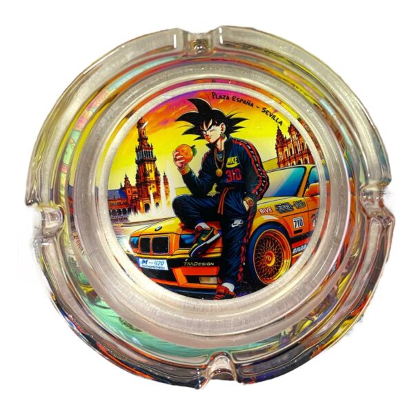 CENICERO DE CRISTAL DRAGON BALL AZUL