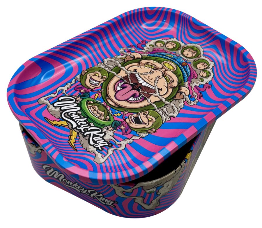 MONKEY METALIC TRAY BOX AZUL Y ROSA