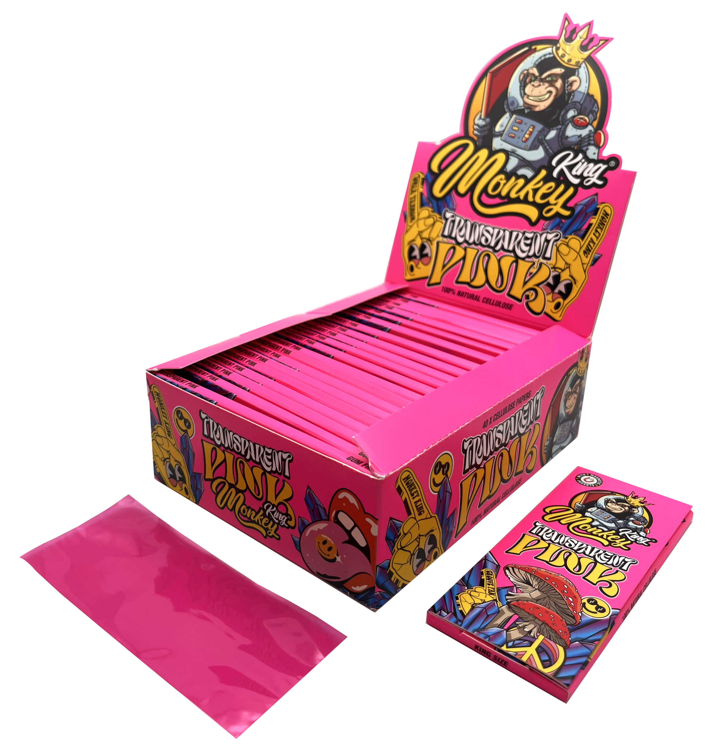 MONKEY TRANSPARENT PINK CELLULOSE KS