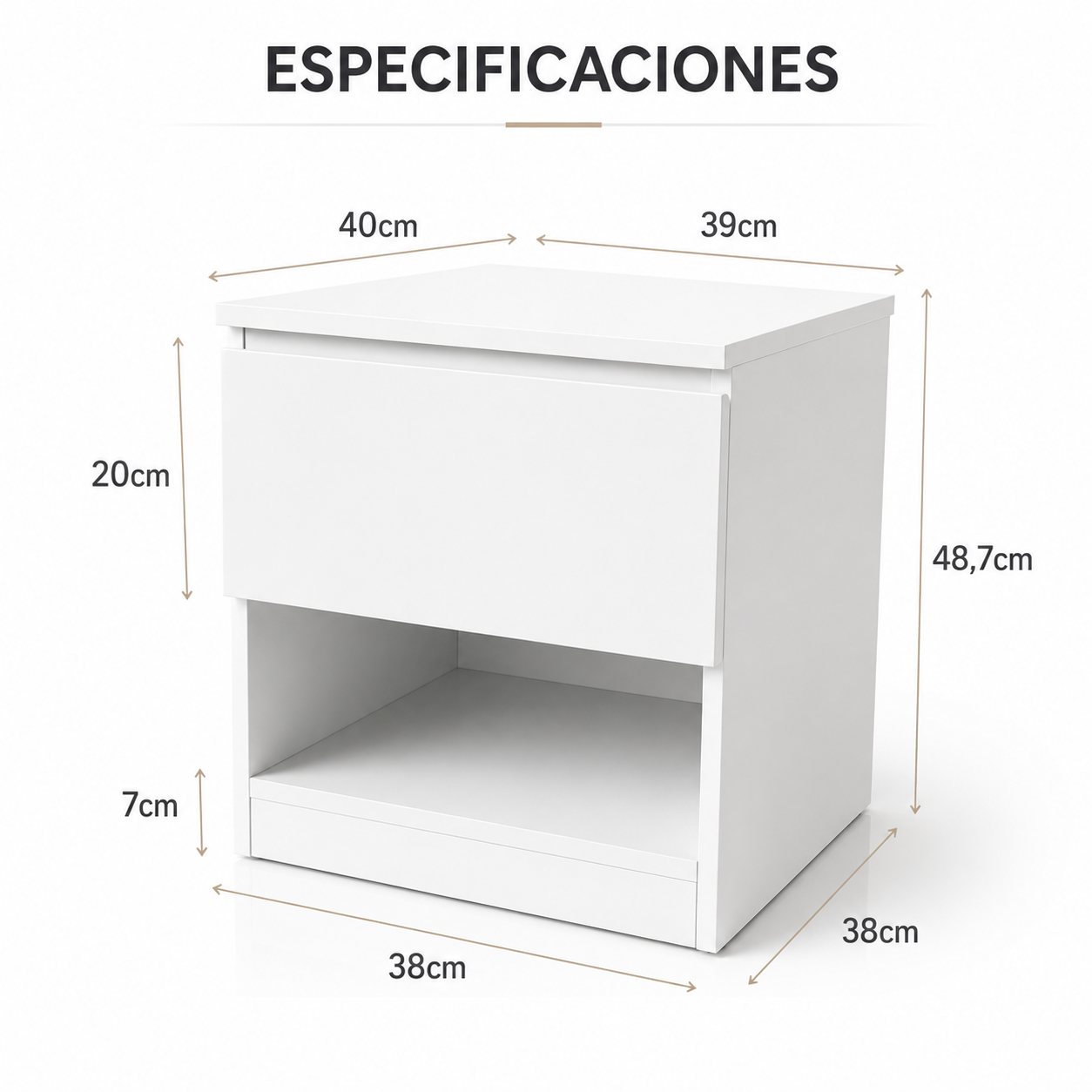MESITA DE NOCHE CON COMPARTIMENTO SECRETO | APERTURA INTELIGENTE NFC 🔏 - Imagen 5